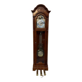 Vtg. Howard Miller Traditional Style Tall Case Grandfathers Clock For Sale