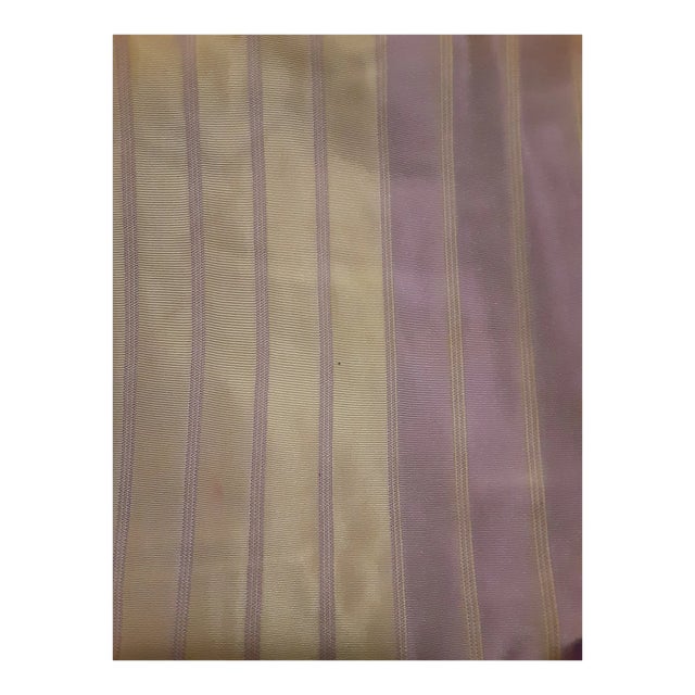 2000s Never Used "Edwina Stripe" Silk Stripe Grommet Drapes- a Pair For Sale