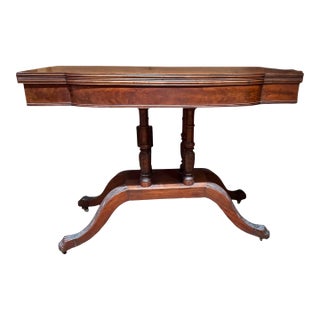 English Regency Flip Top Games Table Antique Intricate Detailing Versatile Display For Sale