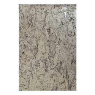 Luxury Natural Cork Wallpaper by House Party | Shimmer Beige on Silver Metallic | 6 Yards For Sale