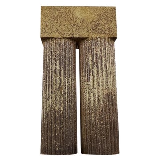 Klaus Lehmann, Postmodern Brutalist German Studio Pottery Column Art Vase Sculpture, 1981, Ceramic For Sale