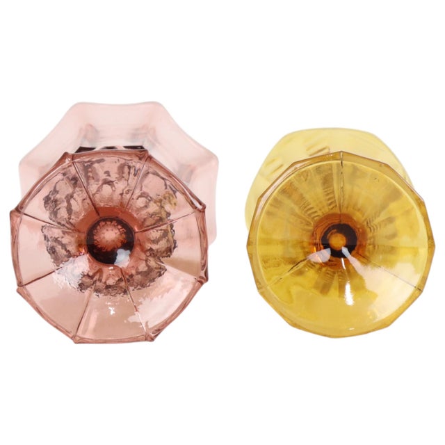 Art Deco Colored Glass Vases, 1930s, Set of 2 For Sale - Image 12 of 13