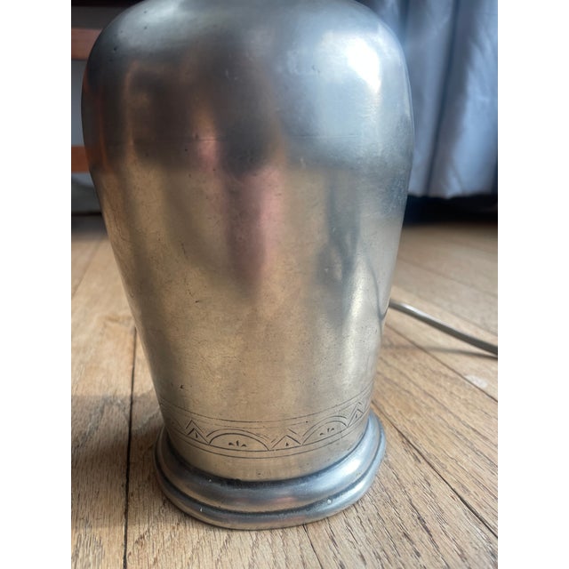 Light Gray Vintage Arte Italica Tavola Marinoni Pewter Lamp Base For Sale - Image 8 of 12