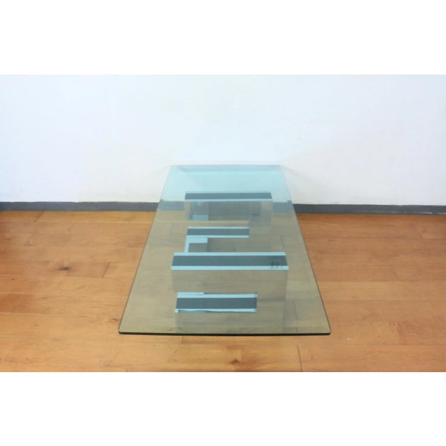 Paul Evans Chrome Coffee Table Styled From Paul Evans For Sale - Image 4 of 6