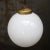Large Vintage Pendant Light in White Opaline Glass Globe and Brass For Sale - Image 6 of 8