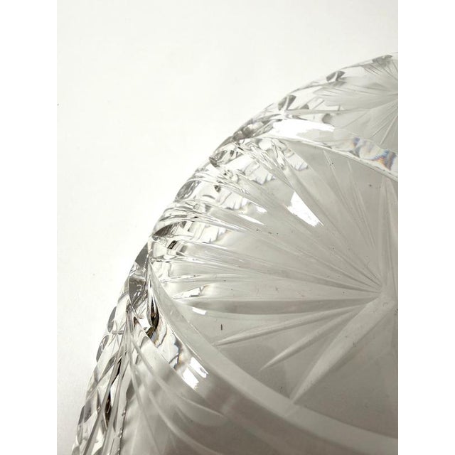 Large Bohemian Hand-Cut Crystal 3-Part Fruit Bowl, 1930s For Sale - Image 15 of 16