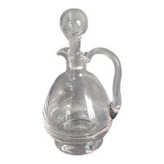 Vintage Mid-Century Modern Heavy Crystal Decanter Cruet Reijmyre Sweden Numbered 39 For Sale