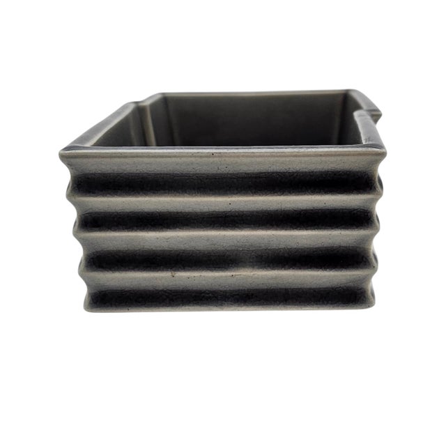 Japanese-Style Crackle Glaze Footed Post Modern Suiban Ikebana Tray 11.5" For Sale In San Francisco - Image 6 of 13