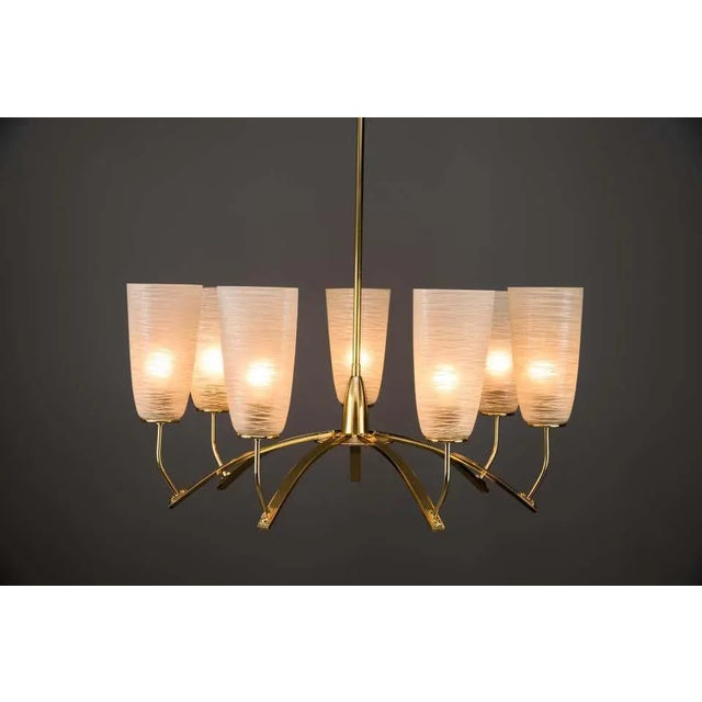Gold Italian Chandelier, 1960s For Sale - Image 8 of 10