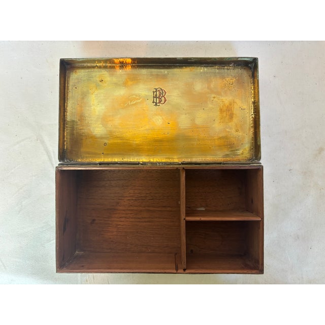Metal Early 20th Century Vintage Brass Silver Box For Sale - Image 7 of 8