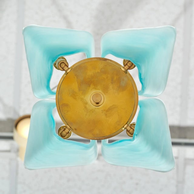 Pair of Murano Glass Blue Pendants For Sale In Austin - Image 6 of 9