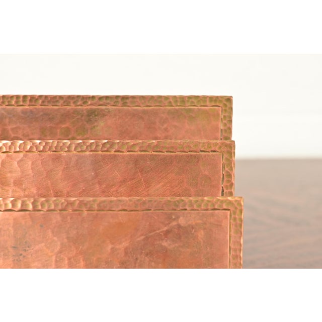 Metal Roycroft Arts & Crafts Hammered Copper Letter Rack For Sale - Image 7 of 13