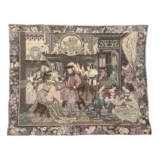 Mid-Century French Aubusson Style Jacquard Tapestry, 1960s For Sale