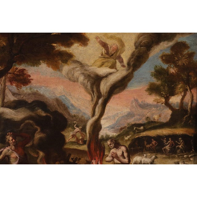 Maarten De Vos, Adam and Eve after the Fall / The Sacrifices of Cain and Abel, 17th Century, Oil Painting on Canvas, Framed, Set of 2 For Sale - Image 9 of 15