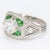 18k White Gold Antique Semi-Mount Ring Cz Center, Green Stone Accents & Filigree, Size 5.5 For Sale - Image 4 of 5