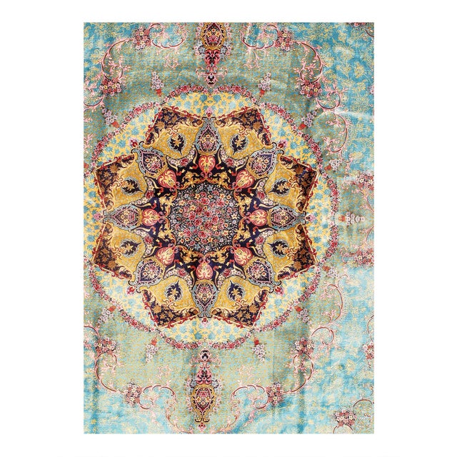 Viscose on a cotton foundation with a medallion This rug has a dense, soft pile, and excellent quality, to ensure that you...