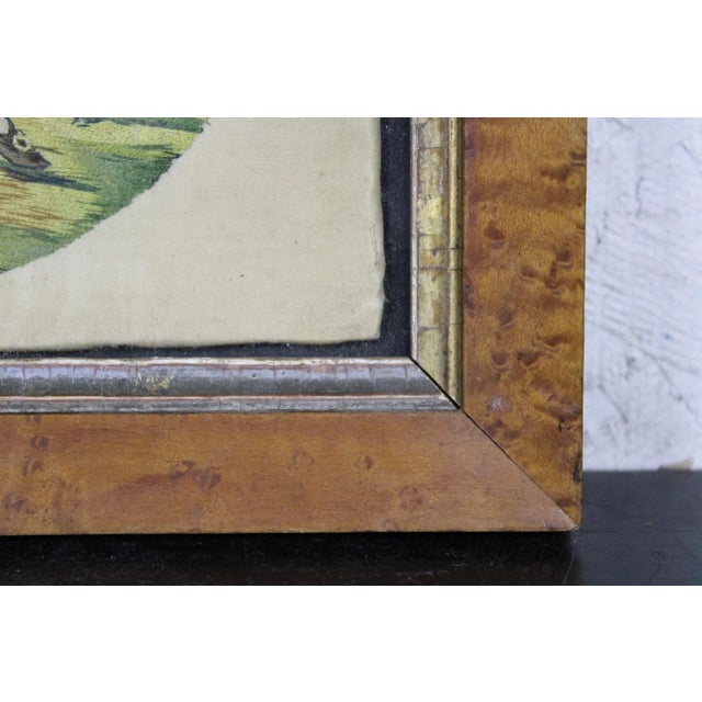 Antique 19th Century Embroidered Silk French Pastoral Provincial Scene Woman Child Stumpwork For Sale - Image 4 of 11