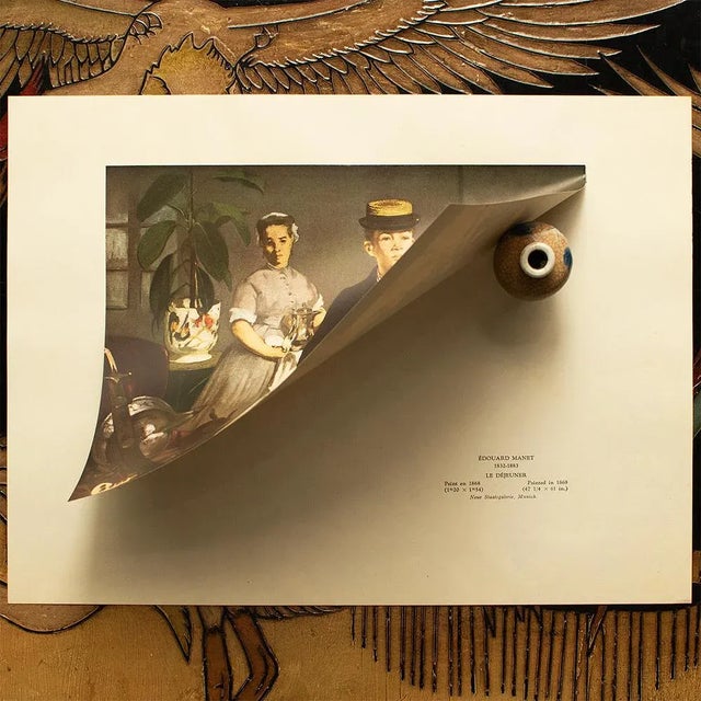 1940s After Edouard Manet "Luncheon in the Studio" First Edition Swiss Full-Color Print For Sale - Image 4 of 8