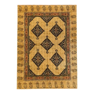 Vintage Serapi-Inspired Rug | 8'10" X 11'3" | Diamond Medallion Design | Handwoven Wool Rug For Sale