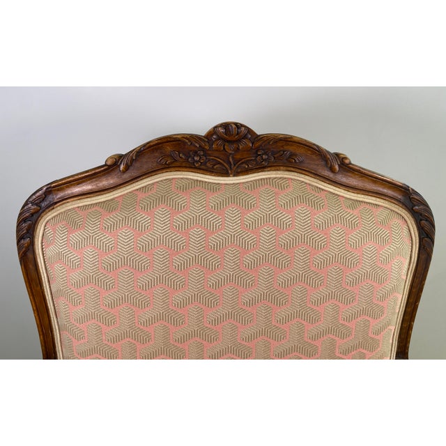 Wood Pair of French Louis XV Style Beechwood Fauteuil Armchairs, Carved Frames For Sale - Image 7 of 12