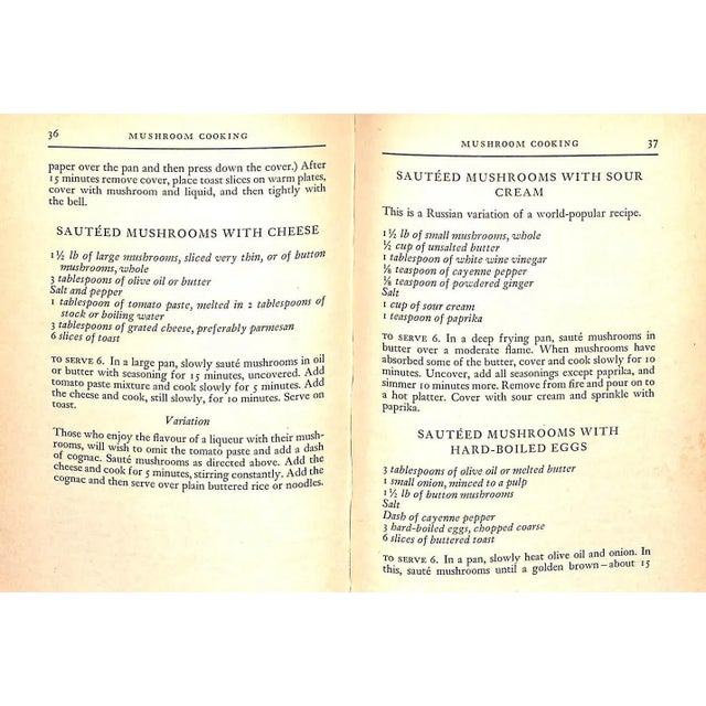 White "Mushroom Cooking" Book 1954 Lapolla, Garibaldo M. For Sale - Image 8 of 9