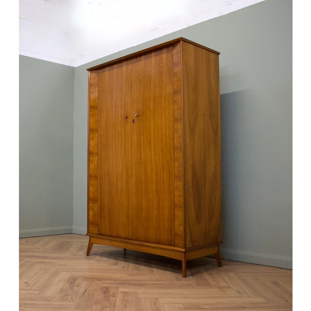 Vintage Walnut Wardrobe by Alfred Cox for Heals, 1950s For Sale - Image 4 of 11