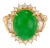 Diamond Jade 18k Yellow Gold Cocktail Ring Size 6 For Sale