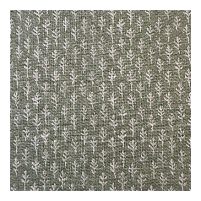 Lake August Little Leaves Linen Fabric in Color Fields 3 6/8 Yards For Sale
