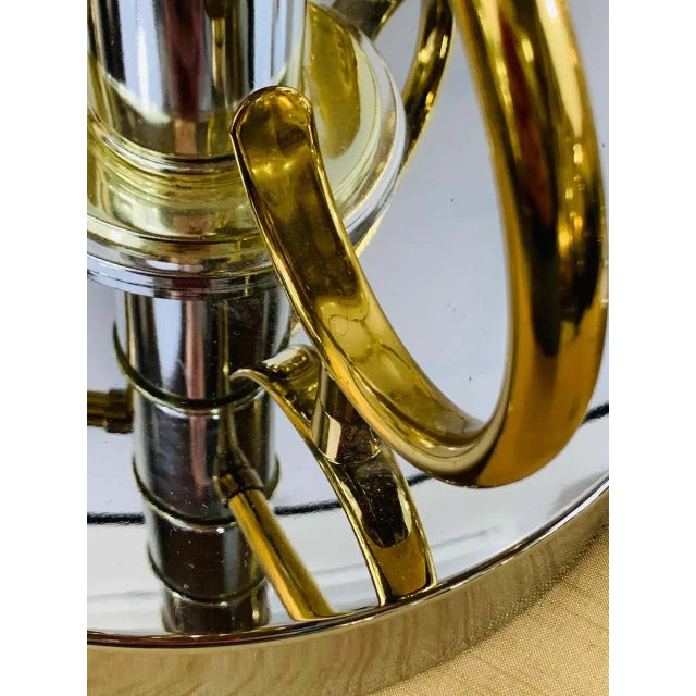 Mid-Century Modern Brass and Chrome Table Lamp, a Pair For Sale - Image 10 of 13