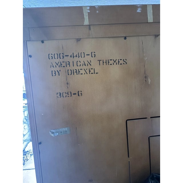Drexel Heritage 'American Themes' Vintage Distressed Maple Armoire - Made in North Carolina in 1992 For Sale - Image 9 of 9