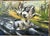 Oil painting, probably of a cow against a car, approx. 120 x 170 cm, pure drama, illegible.