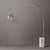 Overhead light without the ceiling work - a half-dome satin nickel arc lamp in satin nickel and white marble, 95 inches of...
