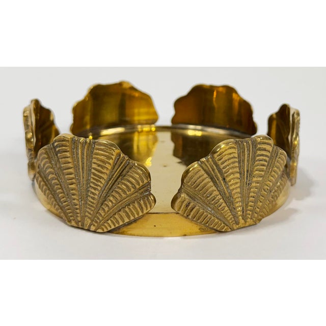 Vintage Brass Shell Wine Coaster or Trinket Dish For Sale In Kansas City - Image 6 of 8