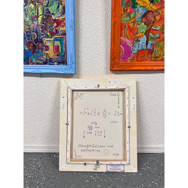 Original Abstract Painting on Canvas "Fantasy 21" by Serg Graff Coa, Framed For Sale In Boston - Image 6 of 9