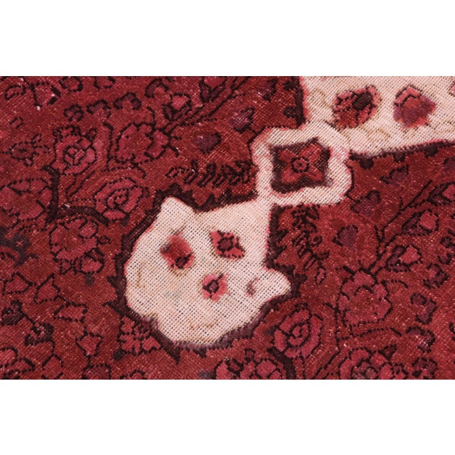 Textile No Pile Persian Vintage Red/Brown Wool Rug - 8'3'' X 11'7'' For Sale - Image 7 of 10