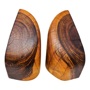 1960s Don Shoemaker Hand-Carved Cocobolo Wood Bookends a Pair