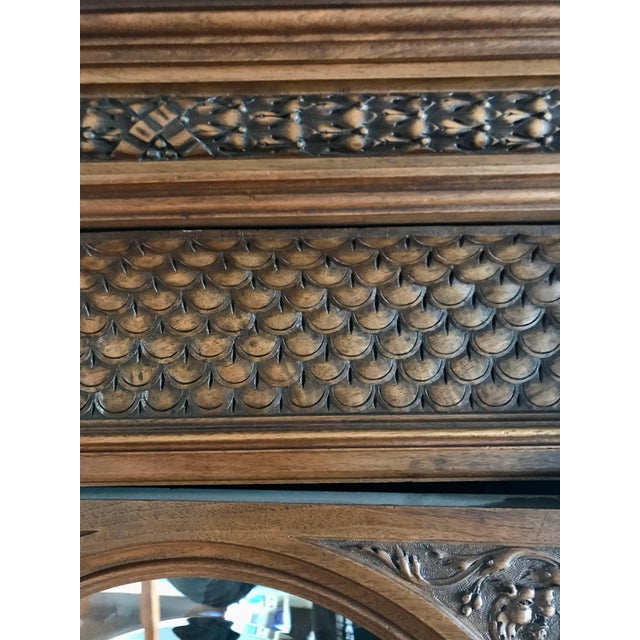 Early 20th Century Exquisite Neo-Gothic/Renaissance Revival Antique Armoire - A Rare Find For Sale - Image 17 of 18