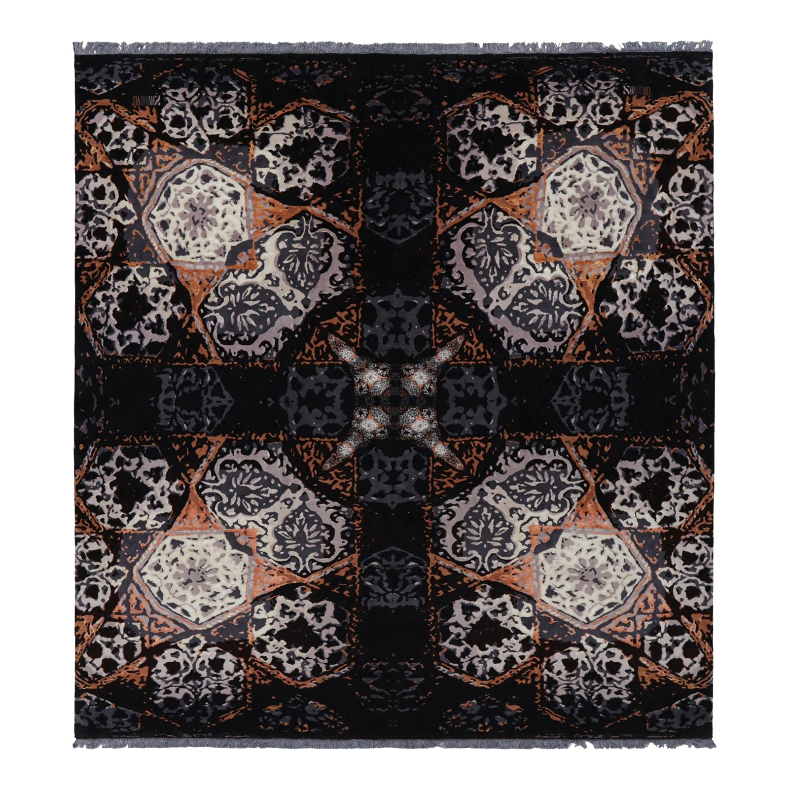 Rug & Kilim’s Modern Classics Rug in Black With Medallions & Geometric