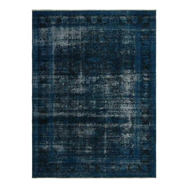 Vintage Persian Rug With Blue and Black Transitional Patterns by Rug & Kilim For Sale