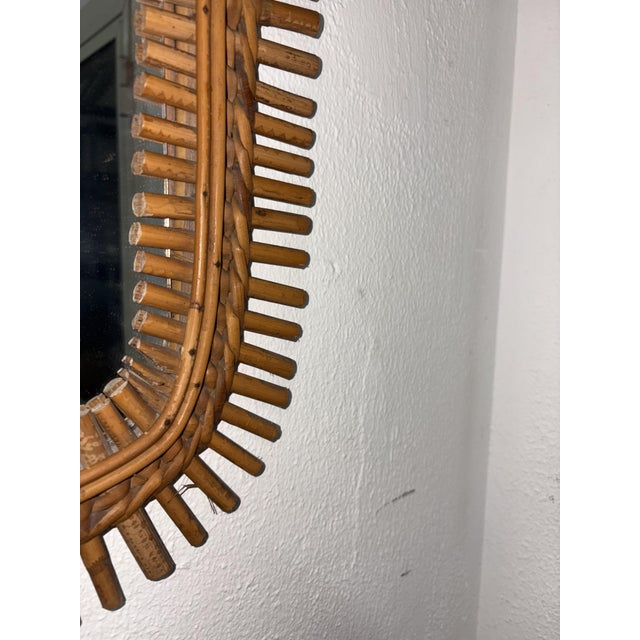 Vintage Mirror in Bamboo, 1960s For Sale - Image 3 of 11