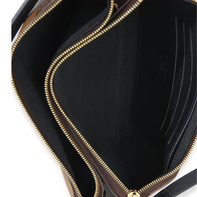 Reverse Monogram Giant Canvas Double Zip Pochette For Sale - Image 9 of 9