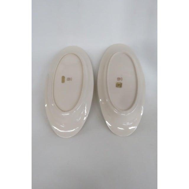 Mid 20th Century Lenox China Bread Tray Pair of 2 Porcelain Serving Platters With Gold Trim For Sale - Image 16 of 16
