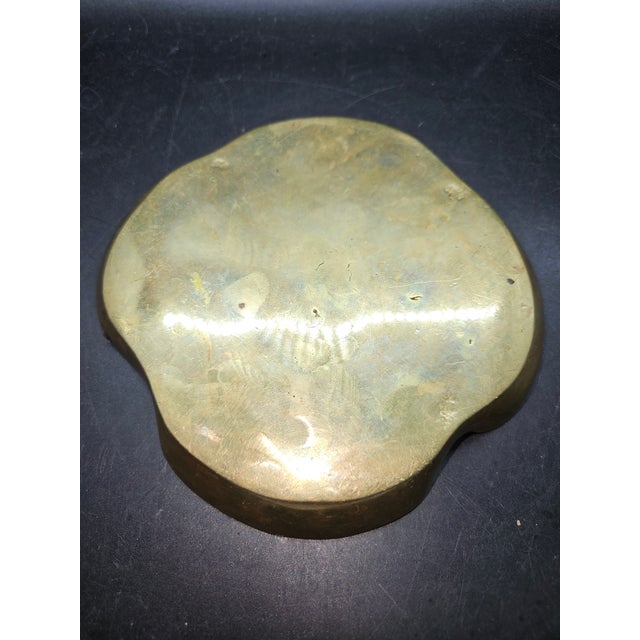 Vintage brass clover-shaped trinket dish or ashtray made by Gighner Iron Works in Washington, D.C.