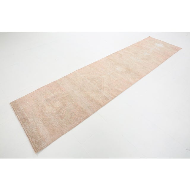 Turkish Runner Rug in Faded Beige and Brown For Sale - Image 5 of 18