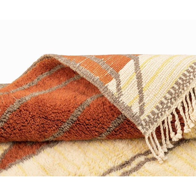 Textile Premium Hand-Knotted Moroccan Wool Rug | 8'6" X 5'7" | One of a Kind For Sale - Image 7 of 7