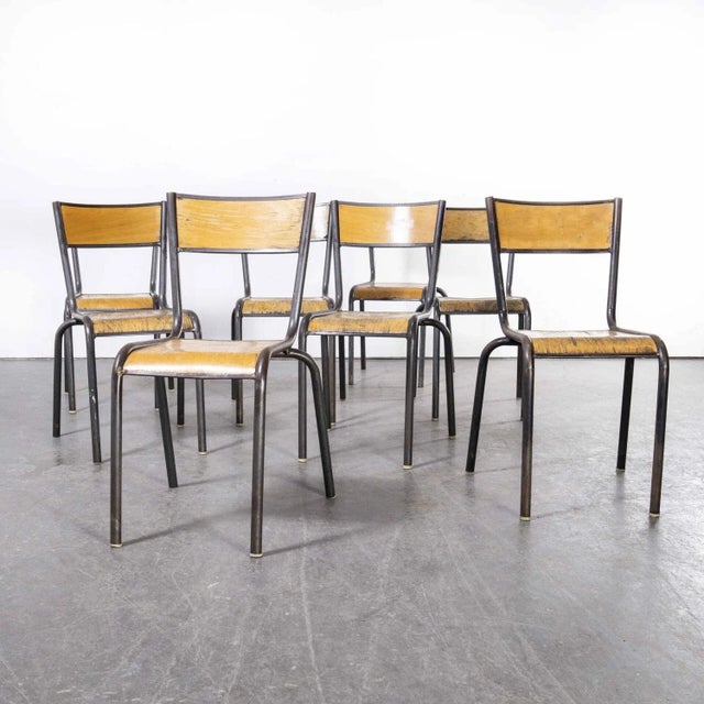 French Silver Stacking Dining Chair from Mullca, 1950s For Sale - Image 6 of 10