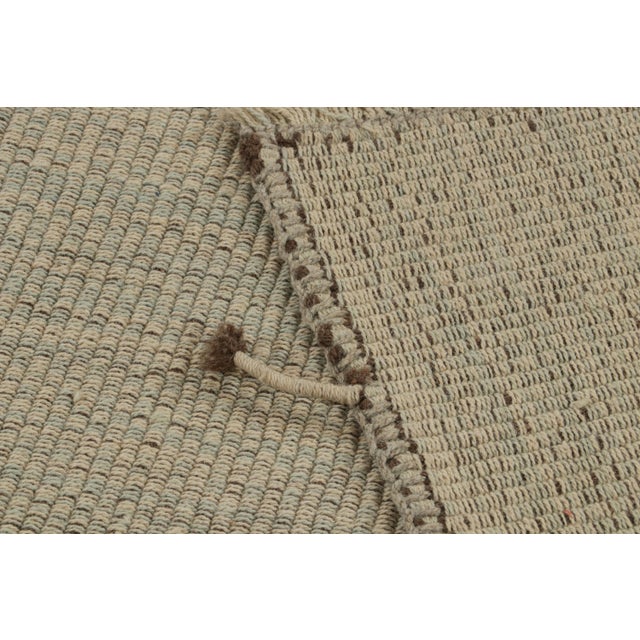 Textile Rug & Kilim’s Modern Kilim in Beige-Brown With Stripes & Green-Grey Accents For Sale - Image 7 of 7