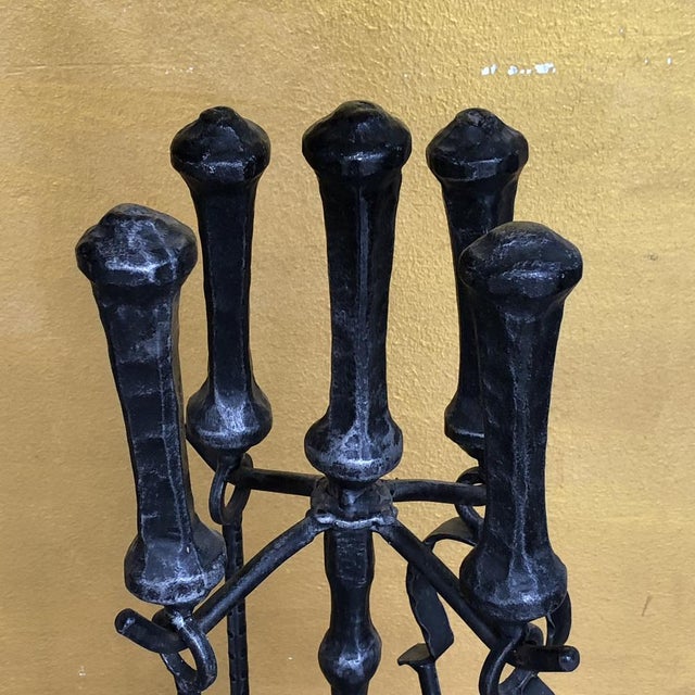 Wrought Iron Fireplace Set, 1940s, Set of 4 For Sale - Image 5 of 18