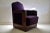 Art Deco Mahogany and Purple Velvet Lounge Chair by Carel Adolph Lion Cachet, 1930s For Sale - Image 4 of 9