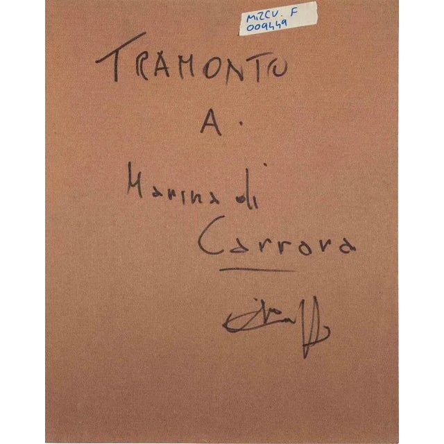 Michelangelo Cupisti, Sunset in Marina di Carrara, Oil Painting, 2000s, Framed For Sale - Image 3 of 5